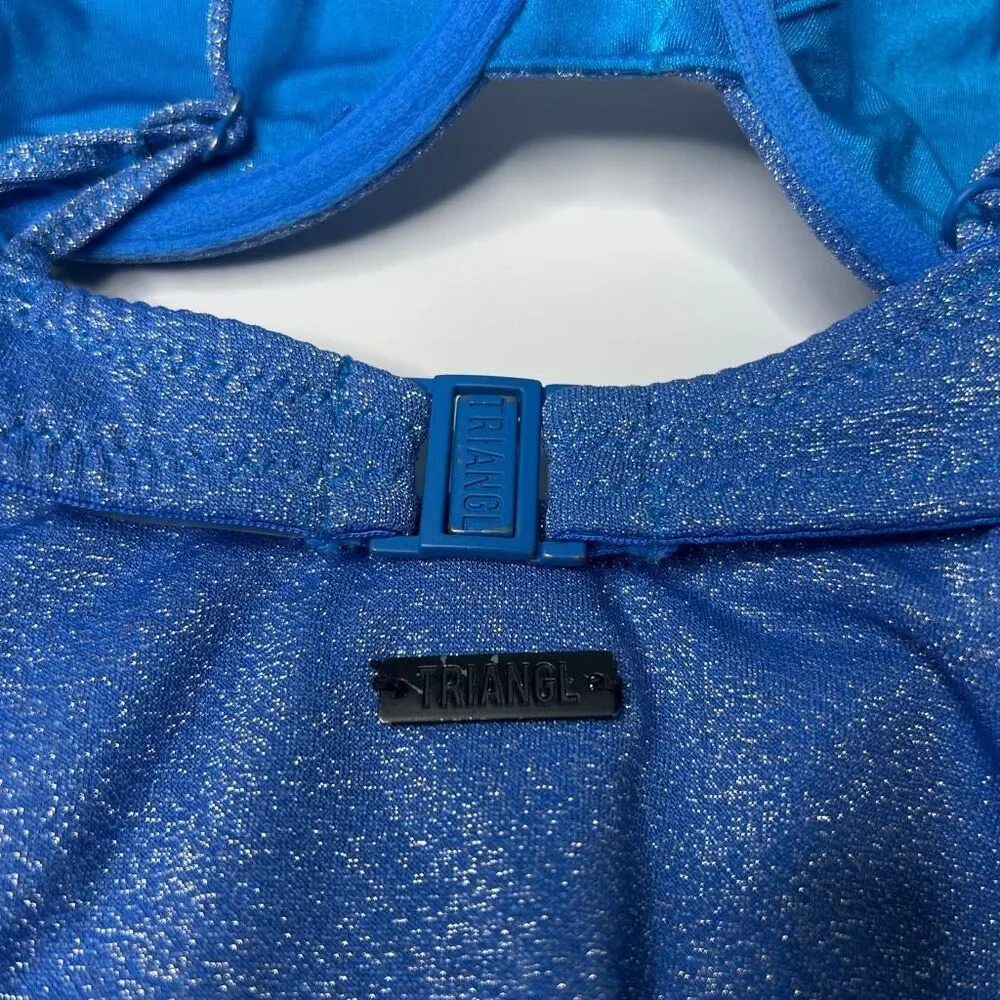Triangl Blue Sparkly Bikini Set Small Top / Medium Bottom